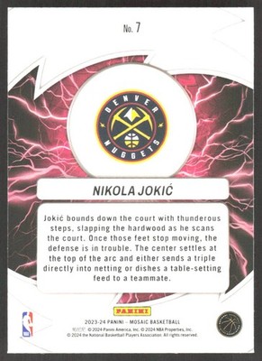 5191J 2023-24 Panini Mosaic #7 Nikola Jokic Thunder Road | eBay