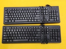 Lot of 2 HP Black Wired USB Keyboards 697737-001 Rev. A Rev. B