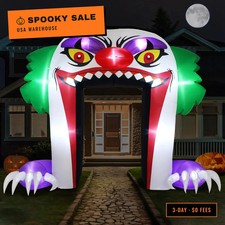 ZPISF Giant 10 FT Halloween Inflatables Clown Archway Outdoor Decorations