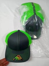 Pacific Headwear 104C Unisex Mesh Snapback Cap Graphite/N GRN NWT Lot Of 12