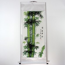 Rollbild Bambus asiatische Bildrolle Bambus-Malerei Rollbild China gr&uuml;ner Bambus