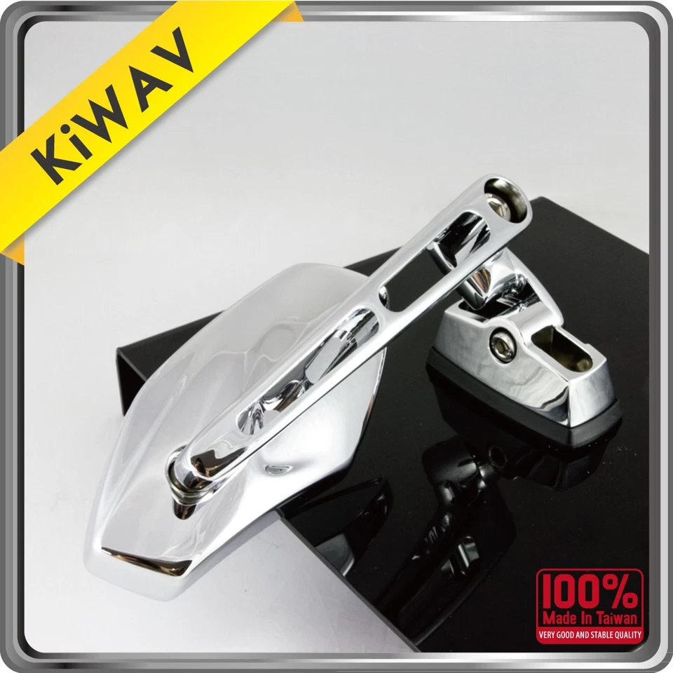 Espejos retrovisores cromados aluminio se adapta a GSX SV ZX CBR moto deportiva altamente ajustable ε Foto 4 de 4