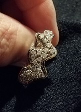 Ring Schmuckjagd Gr  21 / 66 interessante Form viele Zirkonia NEU palladiniert 