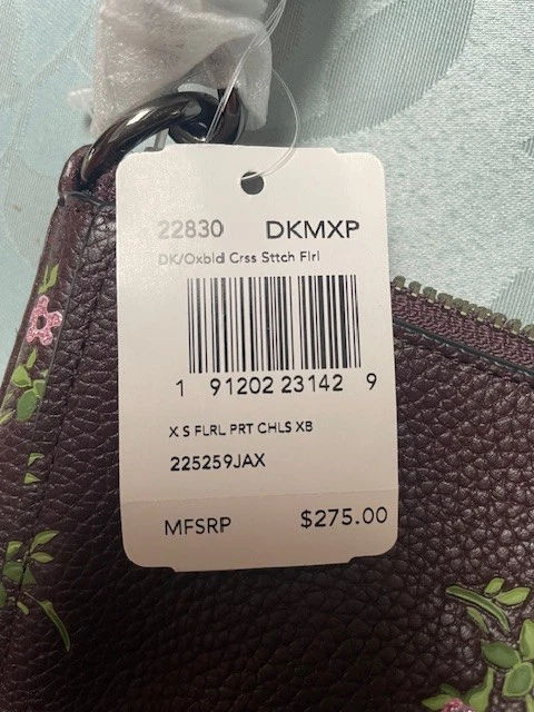 Bandolera Coach Chelsea con punto de cruz estampado floral nueva con etiquetas Foto 4 de 4