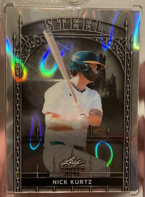 2024 Leaf Trinity RC Nick Kurtz SP Silver Steel Lava Prismatic /290 Oakland A's