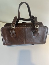  AmeriLeather Brown Pebbled Leather Satchel B...