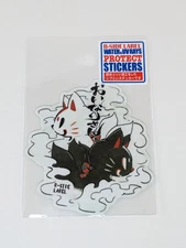 B-Side Label Sticker Black and White Smoky Inari Kitsune Waterproof US SELLER