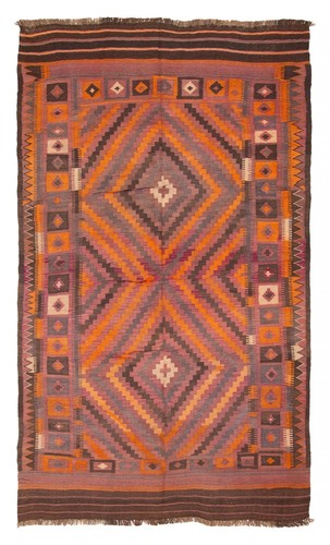 Vintage Hand Woven Kilim Rug 5'9" x 9'6" Traditional Wool Carpet