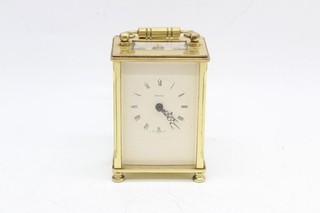 A Vintage Dominion Brass Carriage Clock Five Glass Ticking Working