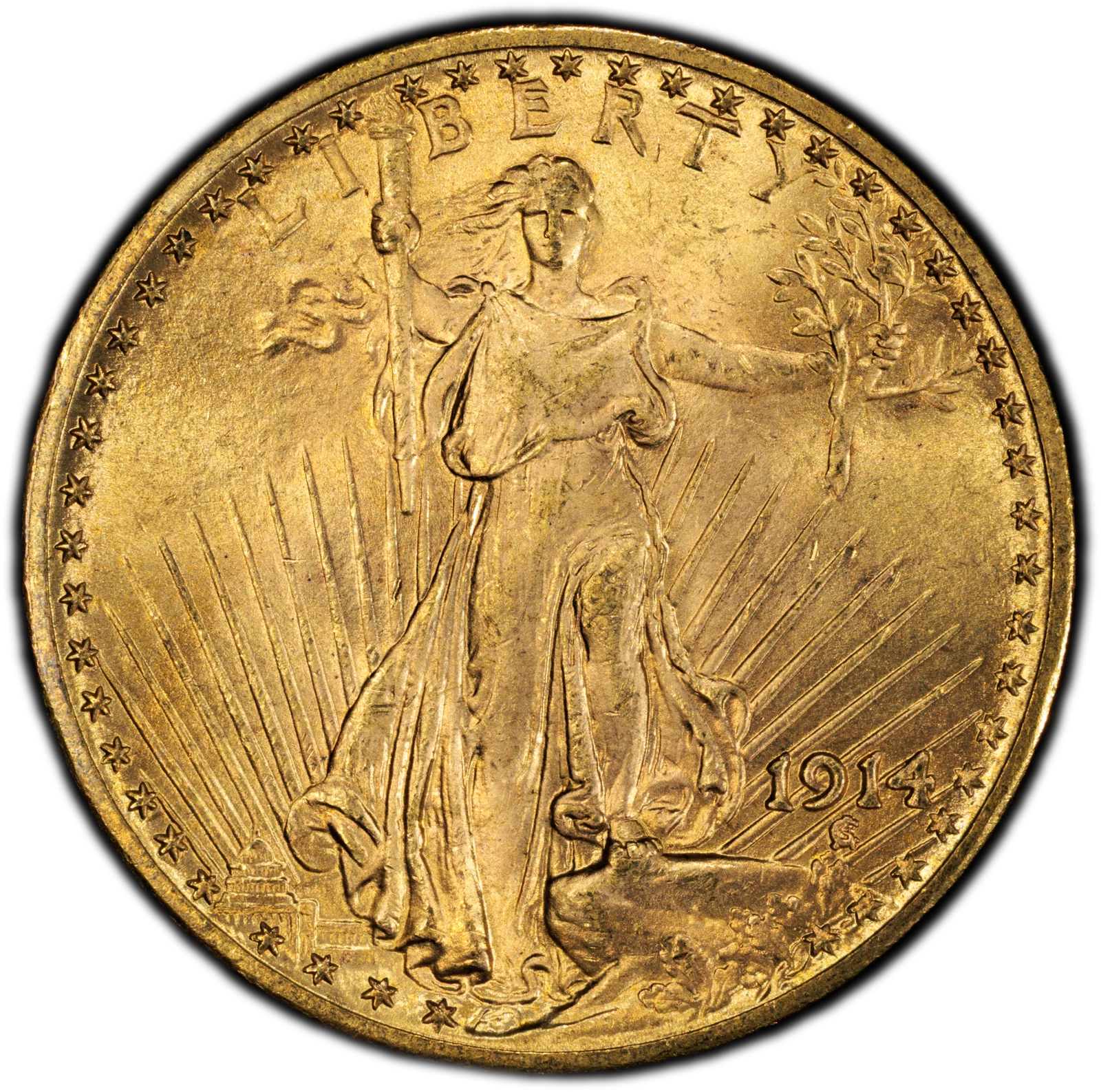 1914 $20 Saint Gaudens PCGS MS64 (CAC)