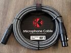 Xlr Microphone Cable - Woven Charcoal Gray 10ft Kirlin Male to Female-20Awg New
