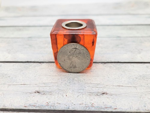 Orange Glass 1/2 inch (.5 inch) Diameter Mini Chime Candle Holder / Spell Candle - Picture 9 of 10