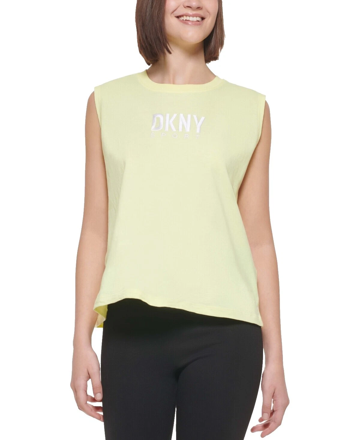 Женские однотонные майки DKNY из хлопка для женщин