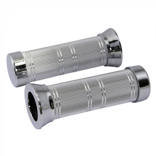 Motorrad Chrom Griffe Paar gerändelt Chrom Custom Griffe 25mm LINKS 28mm RECHTS