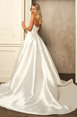 Sherri Hill 71018 Ivory Mikado Strapless Ballgown Bridal Wedding Dress Size  8 | eBay