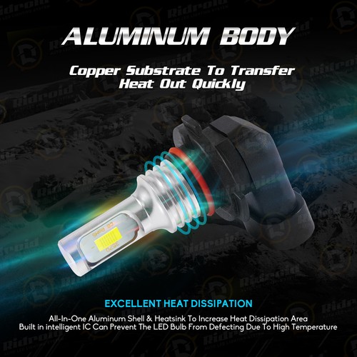 2-Sides LED Headlight Bulbs Conversion Kit 9005 + H11 High Low Beam Bright White - Picture 10 of 12