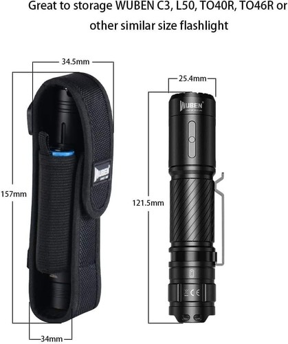 Flashlight Holster LED Tactical Flash Light Nylon Pouch Holder Belt Adjustabl... - Picture 2 of 7