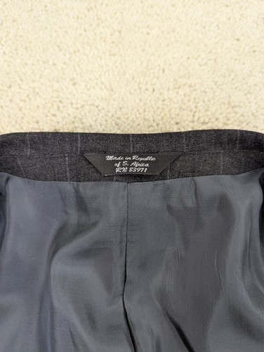 Traje Para Hombre 44L 38x30 Gris Rayas Lana 3 Piezas Chaqueta Chaleco Pantalones De Colección África - Imagen 9 de 24