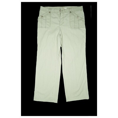 MAC Pam Damen Stretch Jeans Hose straight high Cargo Gr 44 XXL W33 L28 Grau dünn