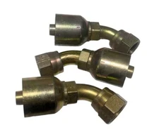 Parker 13771-10-8 Female JIC 45° Elbow Crimp Style Hydraulic Fitting (LOT OF 3)