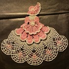 Crochet Crinoline Lady Doily - Ms Mum - Dk Pink and Antique White — photo 1