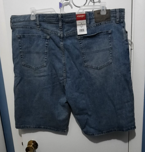 Herren Wrangler Authentics helle Waschung blau Denim Shorts 42 10" Schrittlänge