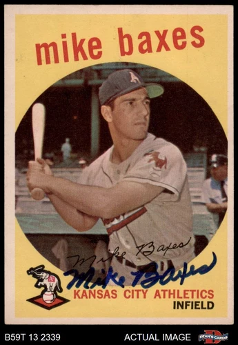 1959 Topps #381 Mike Baxes Athletics AUTO Signed