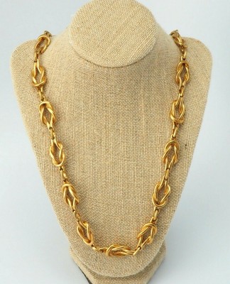 Vintage Dugal gold tone sailor's knot link gold tone chain statement necklace | eBay