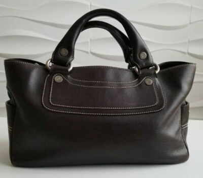 Authentic vintage CELINE Boogie Bag brown leather tote bag
