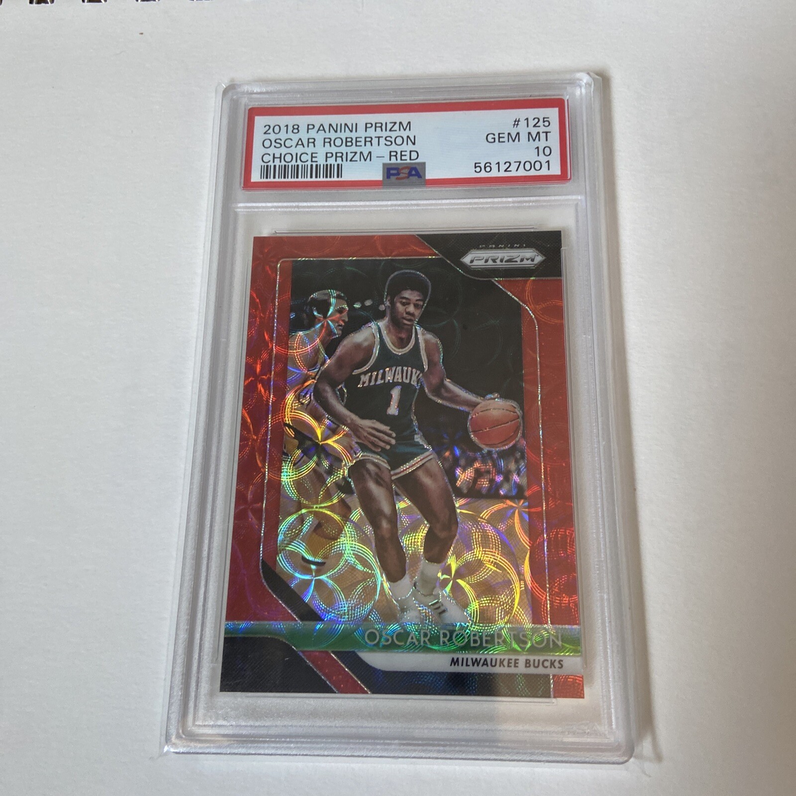 2018-19 Prizm Oscar Robertson Red Choice Prizm 63/88 PSA 10