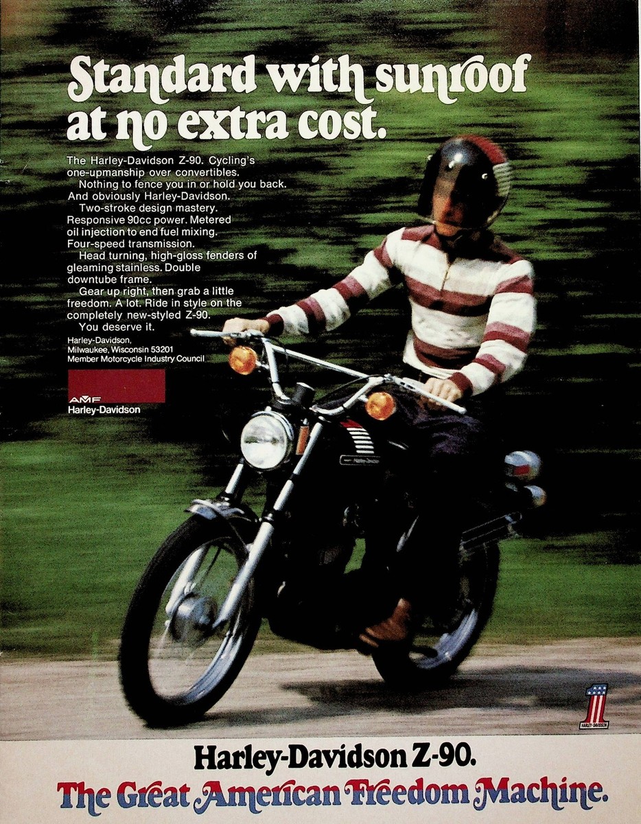 1973 Harley-Davidson Z90 - Vintage Motorcycle Ad | eBay