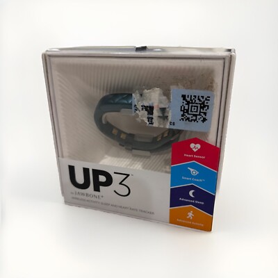 Jawbone UP3 Bluetooth Wireless Heart Rate, Sleep & Fitness Tracker Black SEALED!