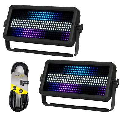 2 x Equinox Blitzer Impact 384 Strobe Effektlicht mit DMX Kabel DJ Disco Bühne