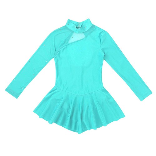 Freebily Ice Skating Dress Girls Ballet Dance Leotard Dress Mock Neck AU - Picture 45 of 52