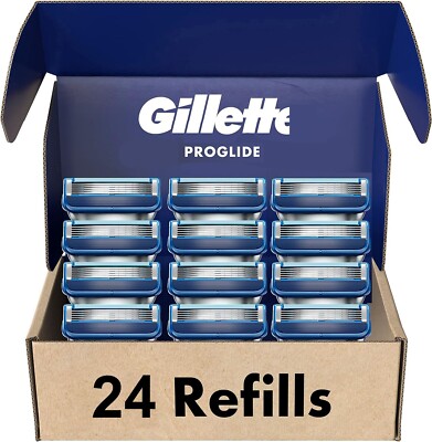 24 PCS 5-Blade Shaving Cartridge For Gillette Fusion Proglide Mach Razor