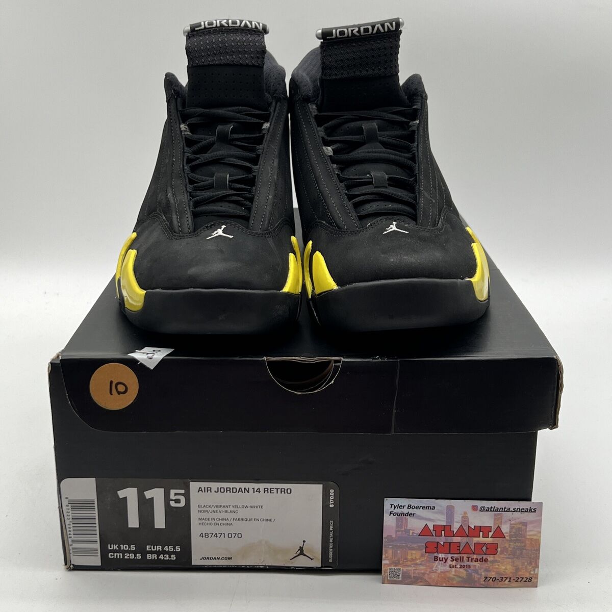 Size 11.5 - Air Jordan 14 Retro Thunder Black Yellow Suede Size 11.5 - Air Jordan 14 Retro Thunder Black Yellow Suede