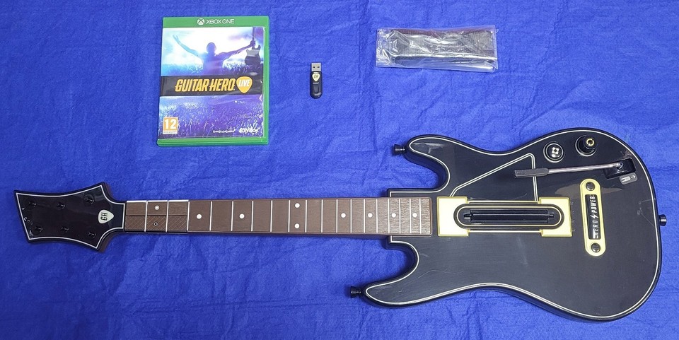xbox one GUITAR HERO LIVE + Wireless Controller +USB Dongle + Strap ...