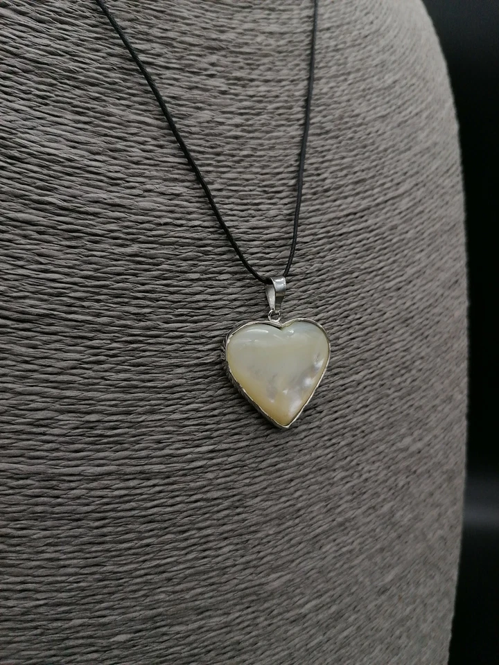 ciondolo donna cuore in madreperla naturale e argento 925 bianco - Immagine 4 di 4