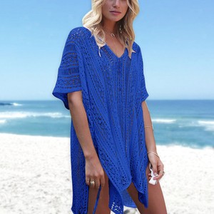 Women Crochet Bikini Dress Boho Hollow Swimwear Bathing Suit Beach Cover Up