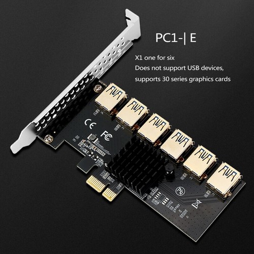 PCI-E PCI-Express 1X to 16X Adapter Card 1 to 6 USB 3.0 Multiplier for Miner - Afbeelding 3 van 7