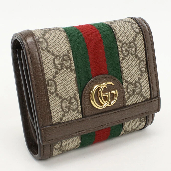 Portefeuille GUCCI 598662 96IWG 8745 GG Ofidia Bi fold avec porte monnaie GG Supreme beige