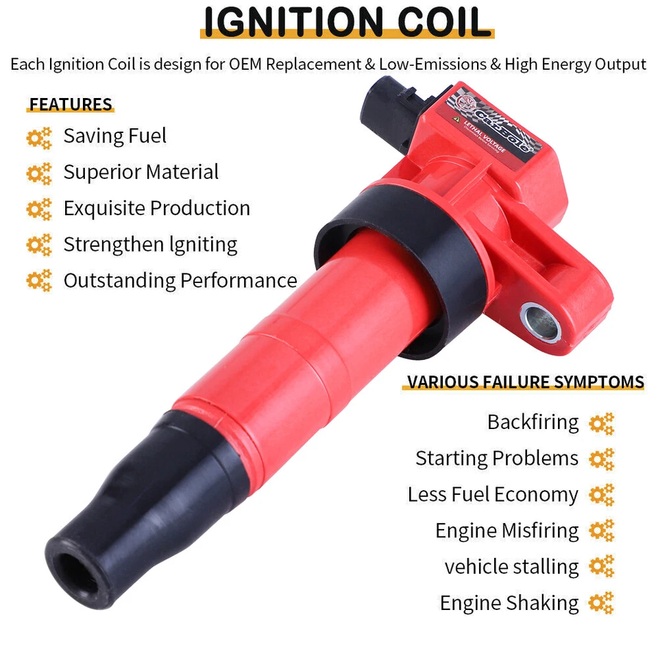 Paquete de 6 bobinas de encendido y bujías de iridio UF546 para Hyundai Santa Fe Kia Sorento Foto 4 de 4