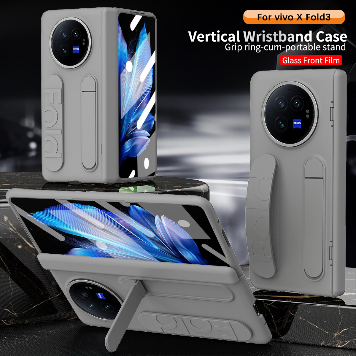 For vivo X Fold 5 / Fold 3 Pro Hinge Wristband Stand Full body