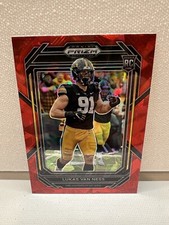 2023 Panini Prizm Draft Picks #181 Lukas Van Ness Prizms Red Cracked Ice