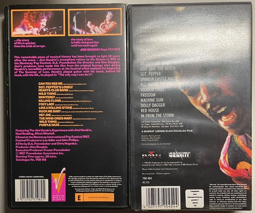 2 JIMI HENDRIX VIDEOS VHS BUNDLE AT THE ISLE OF WIGHT & JIMI PLAYS MONTEREY - Picture 3 of 4