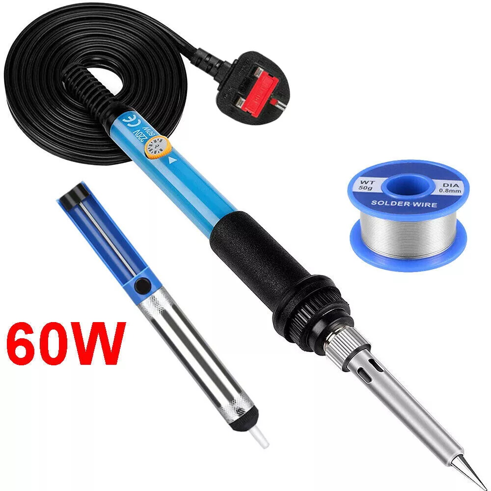 Electric Soldering Iron Gun With FLUX 2 Solder Wire Tin Wire Lead Free 50g 60W