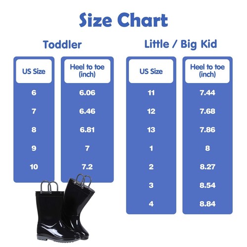 Kids Rain Boots for Boys Waterproof Toddler Rain Boots with Easy-On Handles B... - Picture 7 of 7