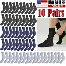 10Pairs Mens Soft Business Thin Ankle Sock Reduced Pressure Sport Casual Socks