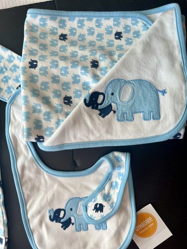 NWT Infant Boys 6-9 mo Gymboree BRAND NEW BABY ESSENTIALS Elephant BLANKET Set - Picture 2 of 7