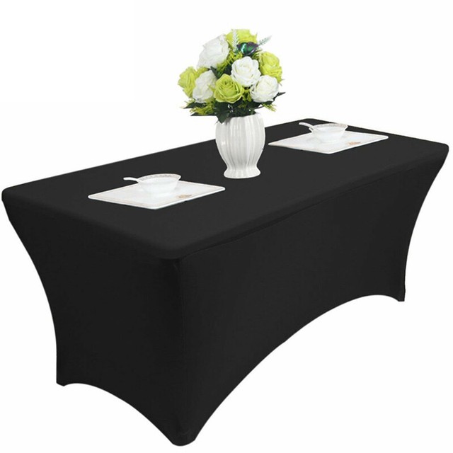 6ft Tablecloth Spandex Table Cover Stretch for Folding Tables Elastic Rectangula 6ft Tablecloth Spandex Table Cover Stretch for Folding Tables Elastic Rectangula